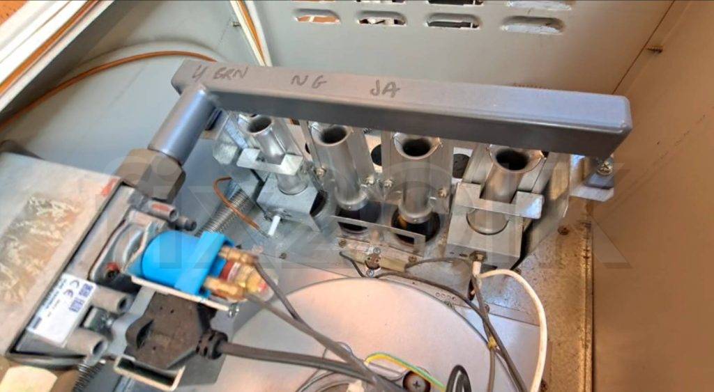 Bonaire Ducted Heating Internal Gas valve and Burner manifolds exposed view