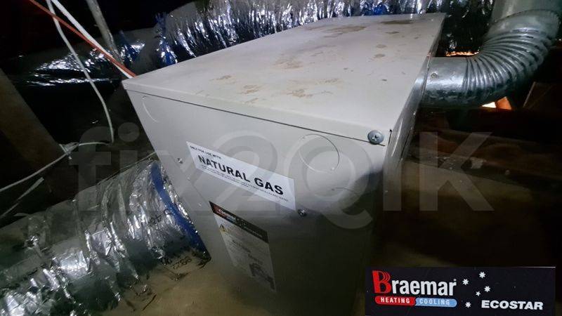 Braemar gas ducted heater - internal model - Was repaired in Hampton Park VIC on June 2024.