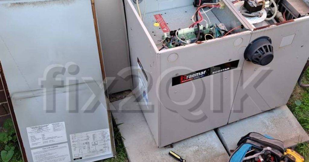 Servicing a Braemar external gas ducted heater